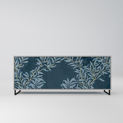 BLUE LEAVES 3-Door Sideboard in Grey Finish