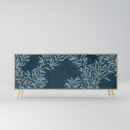 BLUE LEAVES 3-Door Sideboard in Grey Finish