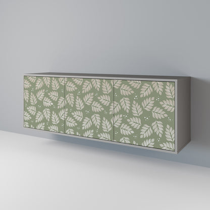 LEAVES ON GREEN 3-Door Sideboard in Grey Finish
