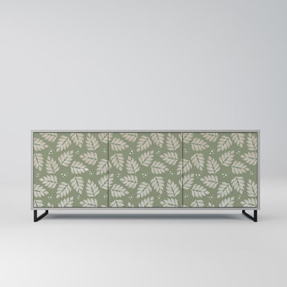 LEAVES ON GREEN 3-Door Sideboard in Grey Finish