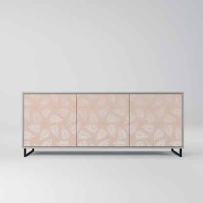 LEAVES ON BEIGE 3-Door Sideboard in Grey Finish