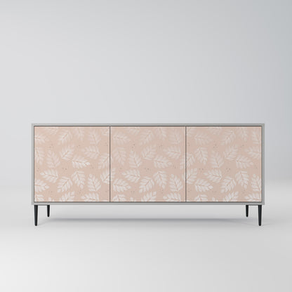 LEAVES ON BEIGE 3-Door Sideboard in Grey Finish
