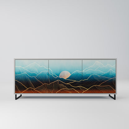 LUNAR SECRETS 3-Door Sideboard in Grey Finish