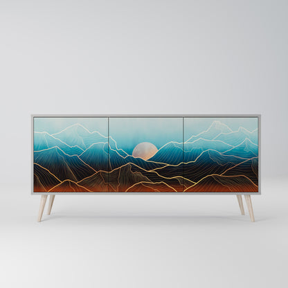 LUNAR SECRETS 3-Door Sideboard in Grey Finish