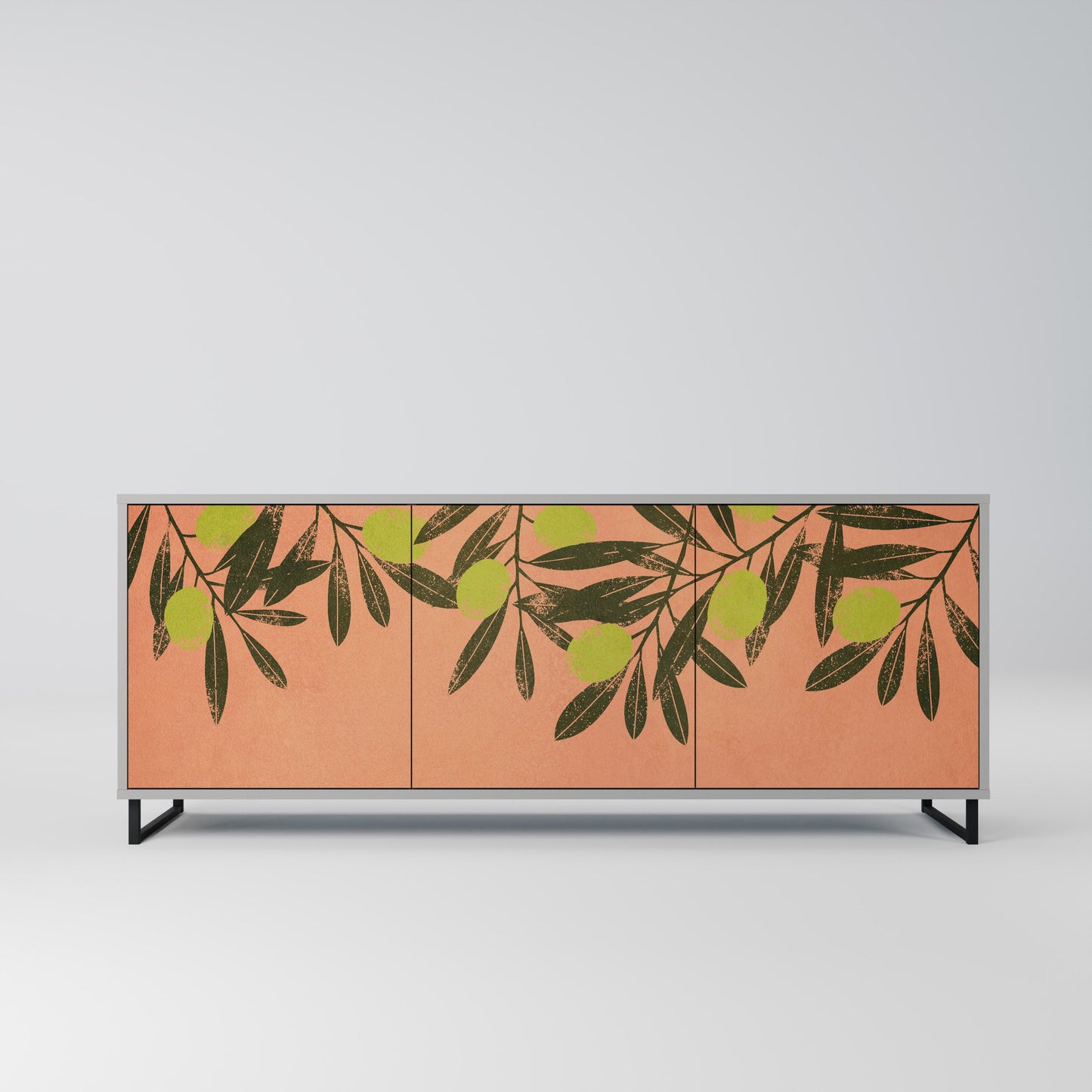 JUICY OLIVES 3-Door Sideboard in Grey Finish