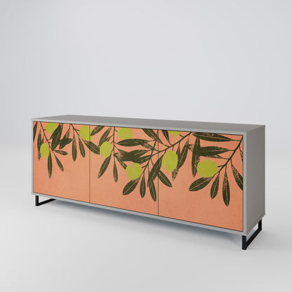 JUICY OLIVES 3-Door Sideboard in Grey Finish