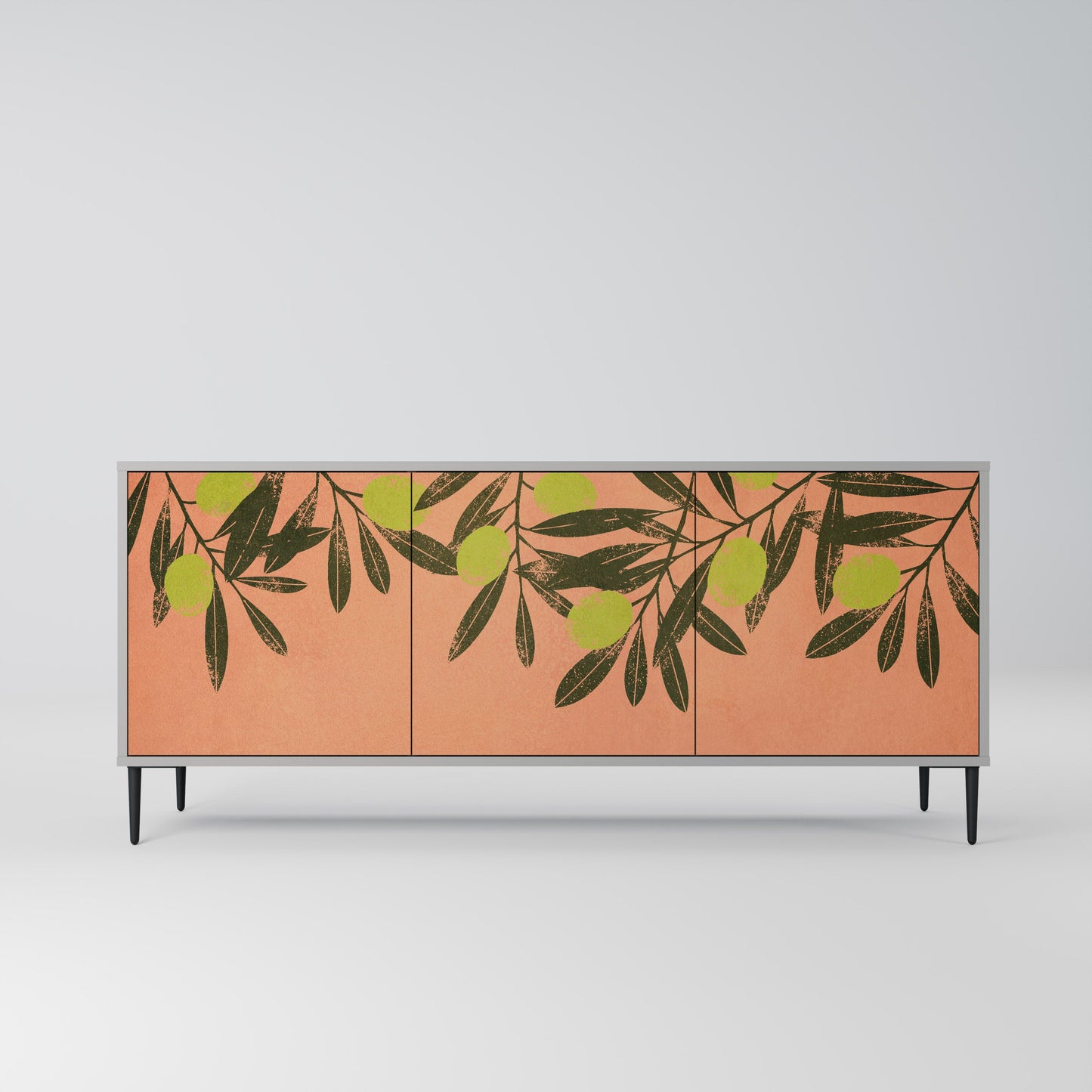 JUICY OLIVES 3-Door Sideboard in Grey Finish