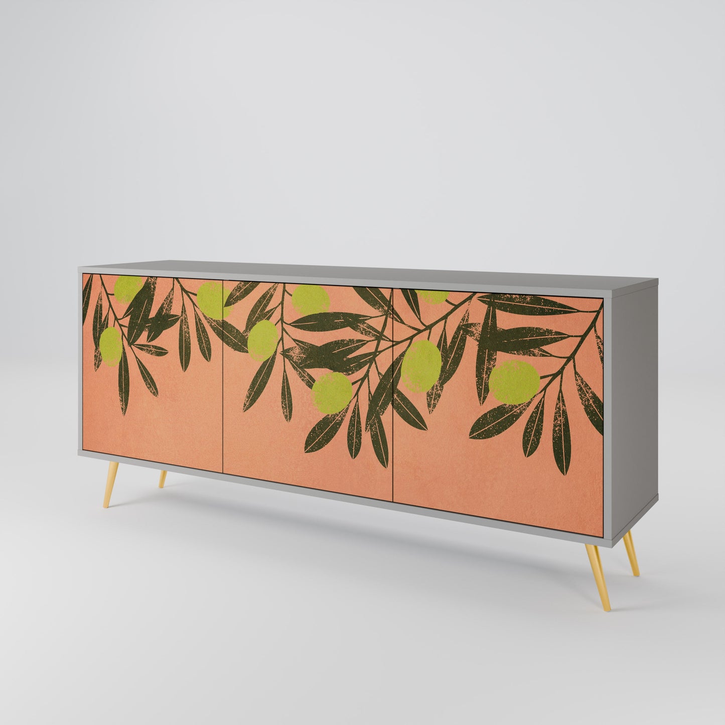 JUICY OLIVES 3-Door Sideboard in Grey Finish