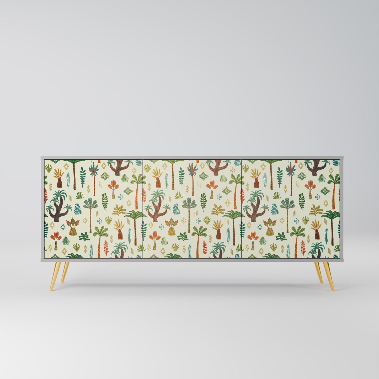 PALM SPRING 3-Door Sideboard in Grey Finish