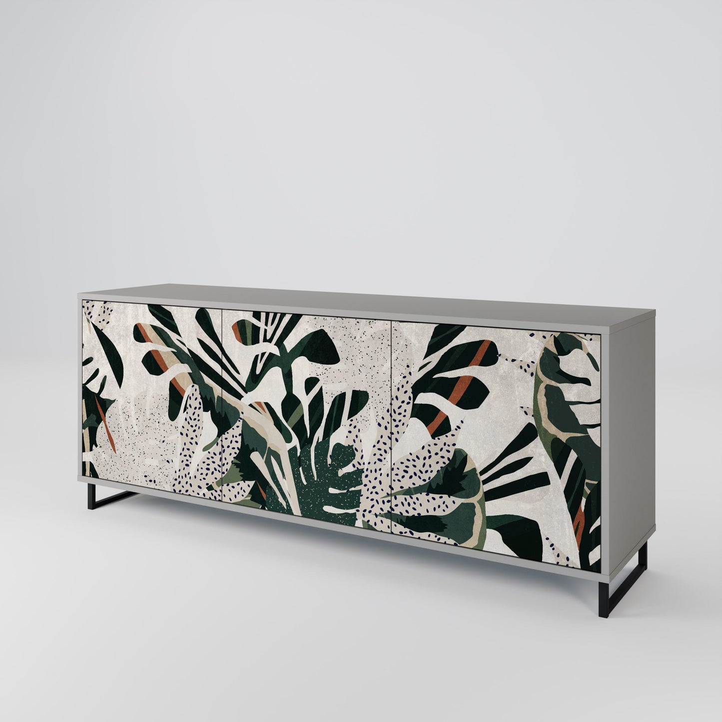 VERDURE FORMATION 3-Door Sideboard in Grey Finish