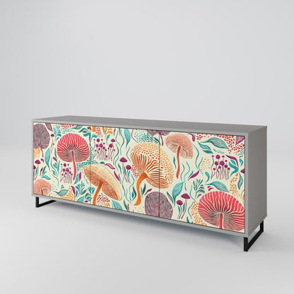 FUNGUS FANTASY 3-Door Sideboard in Grey Finish