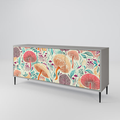 FUNGUS FANTASY 3-Door Sideboard in Grey Finish