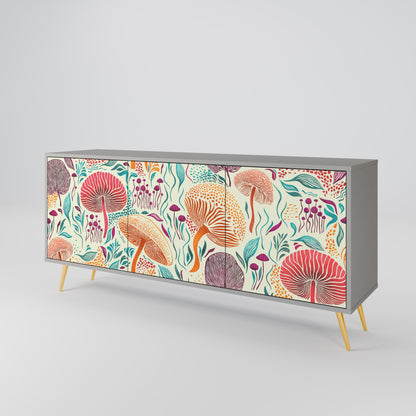 FUNGUS FANTASY 3-Door Sideboard in Grey Finish