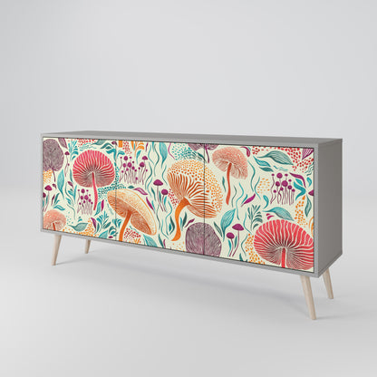 FUNGUS FANTASY 3-Door Sideboard in Grey Finish