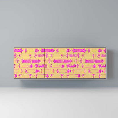 SKATEBOARD ARTISTRY 3-Door Sideboard in Grey Finish