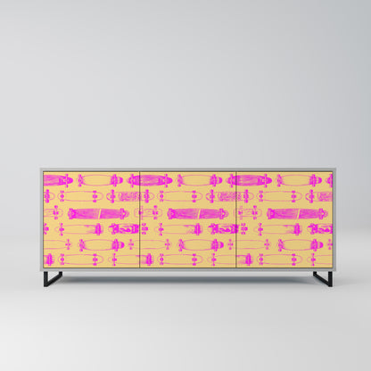 SKATEBOARD ARTISTRY 3-Door Sideboard in Grey Finish