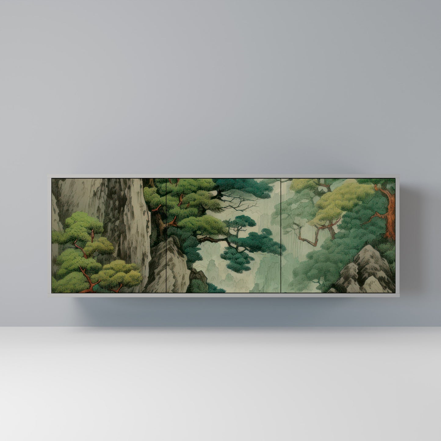 VERDURE ABYSS 3-Door Sideboard in Grey Finish