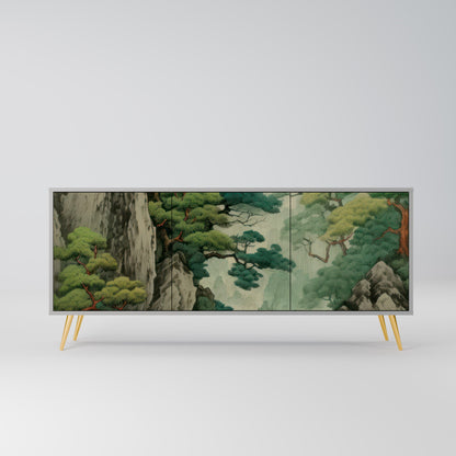 VERDURE ABYSS 3-Door Sideboard in Grey Finish