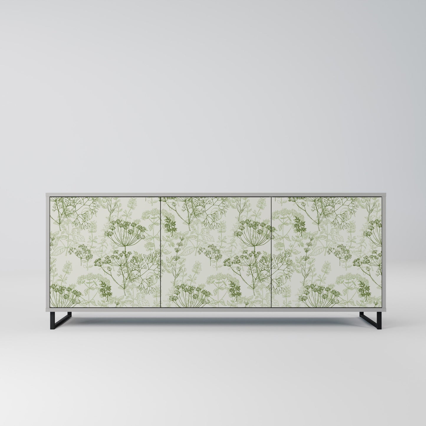 FENNEL BALDACHIN 3-Door Sideboard in Grey Finish