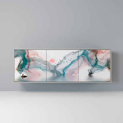 VELVET CROSSING 3-Door Sideboard in Grey Finish