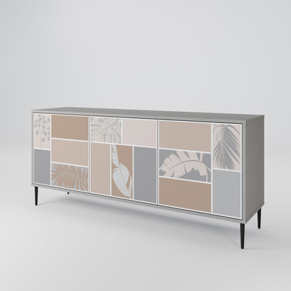 TROPICAL SHAPES 3-Door Sideboard in Grey Finish