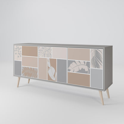 TROPICAL SHAPES 3-Door Sideboard in Grey Finish