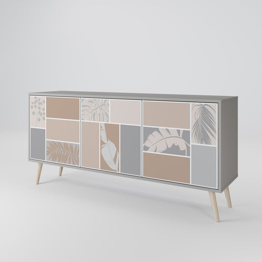TROPICAL SHAPES 3-Door Sideboard in Grey Finish