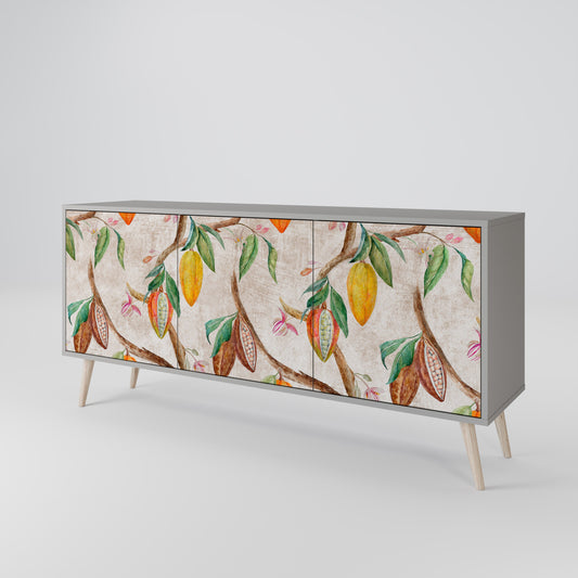 COCOA FRUITS 3-Door Sideboard in Grey Finish