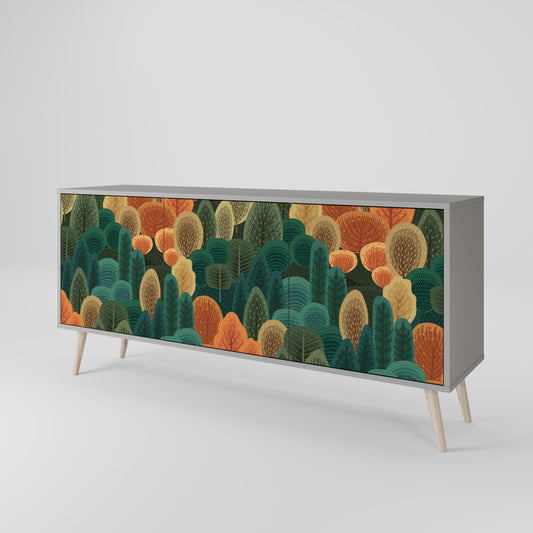 AUTUMN KALEIDOSCOPE 3-Door Sideboard in Grey Finish
