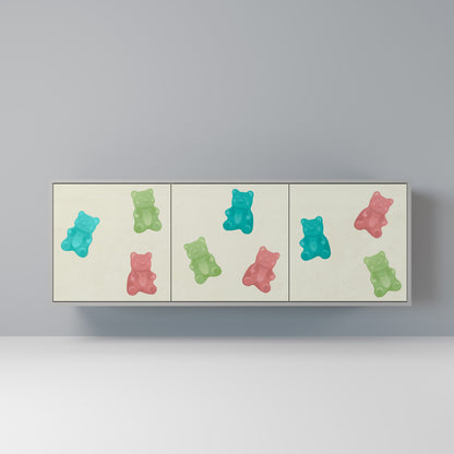 GUMMY BEARS 3-Door Sideboard in Grey Finish