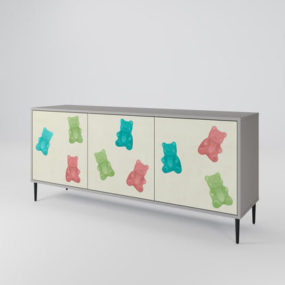 GUMMY BEARS 3-Door Sideboard in Grey Finish
