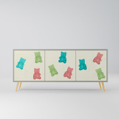 GUMMY BEARS 3-Door Sideboard in Grey Finish