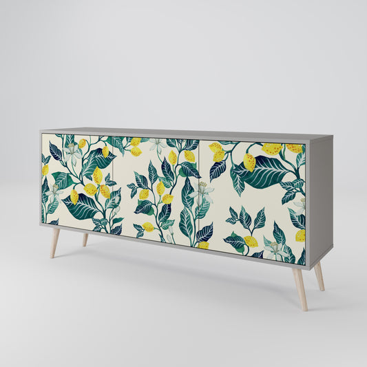 LEMON TREE 3-Door Sideboard in Grey Finish