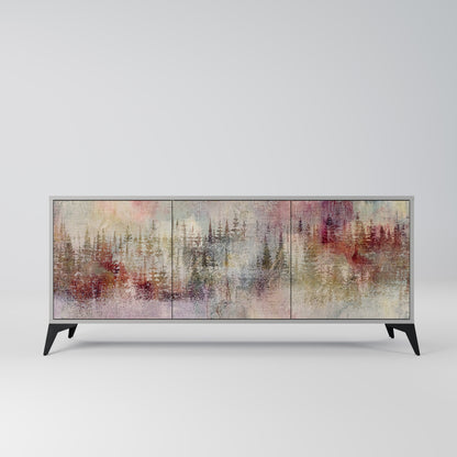 VEILED SUMMIT 3-Door Sideboard in Grey Finish