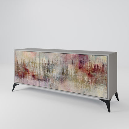 VEILED SUMMIT 3-Door Sideboard in Grey Finish