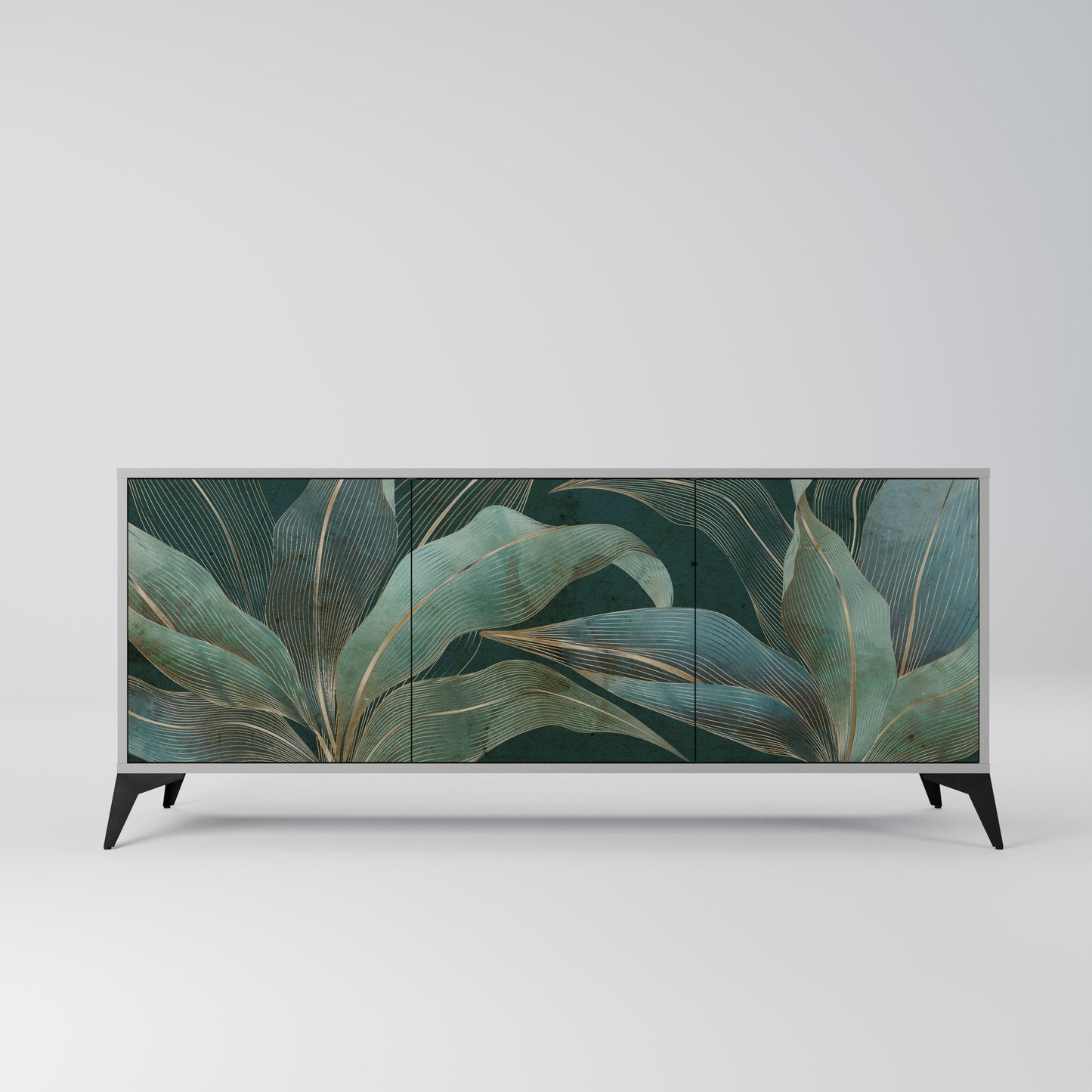 ROYAL GREEN 3-Door Sideboard in Grey Finish