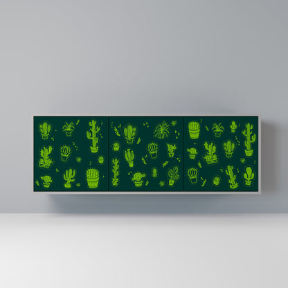 DESERT GREEN 3-Door Sideboard in Grey Finish