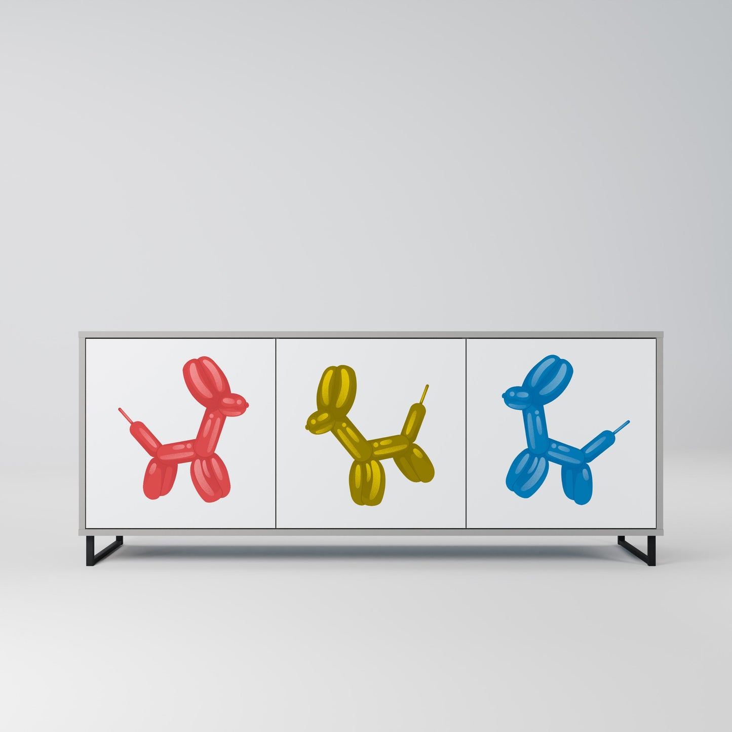 CHILDHOOD MEMORY 3-Door Sideboard in Grey Finish