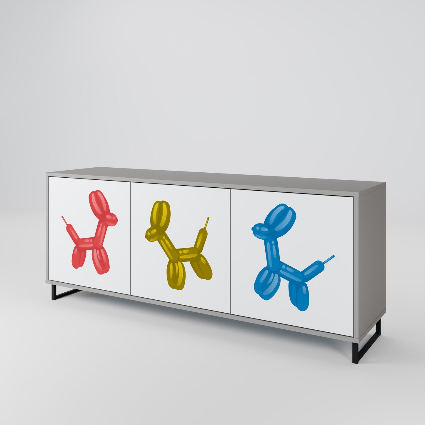 CHILDHOOD MEMORY 3-Door Sideboard in Grey Finish