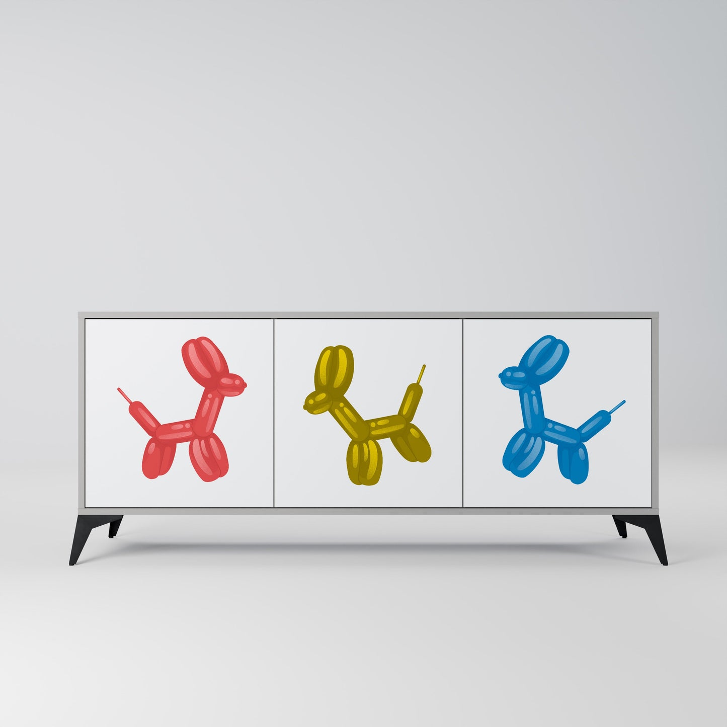 CHILDHOOD MEMORY 3-Door Sideboard in Grey Finish