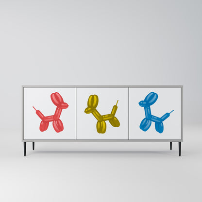 CHILDHOOD MEMORY 3-Door Sideboard in Grey Finish