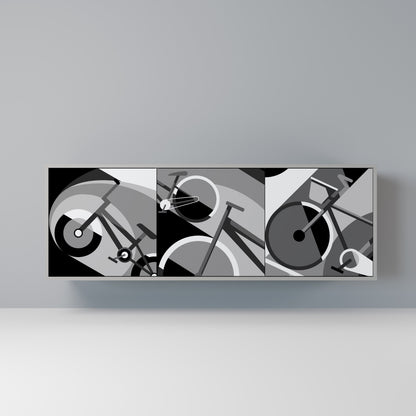 BIKE ENERGY 3-Door Sideboard in Grey Finish