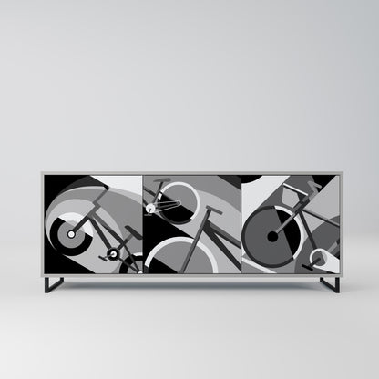 BIKE ENERGY 3-Door Sideboard in Grey Finish