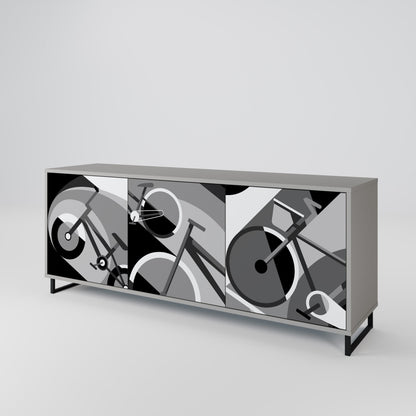 BIKE ENERGY 3-Door Sideboard in Grey Finish