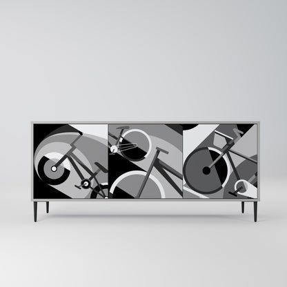 BIKE ENERGY 3-Door Sideboard in Grey Finish