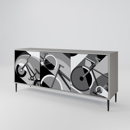 BIKE ENERGY 3-Door Sideboard in Grey Finish
