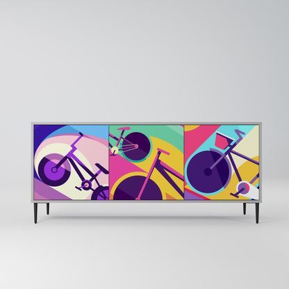 BIKE DREAMS 3-Door Sideboard in Grey Finish