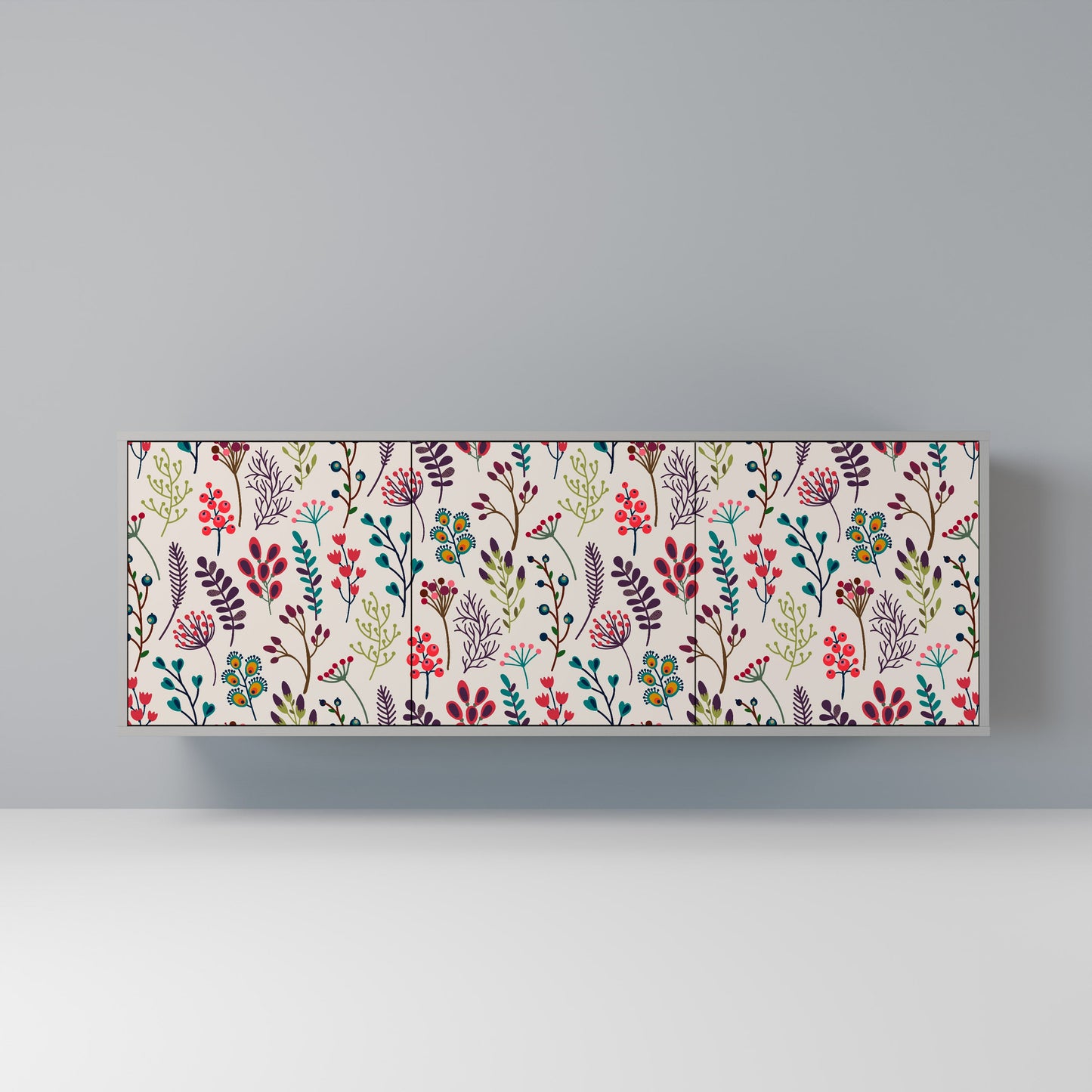 AUTUMN SUNDRIES 3-Door Sideboard in Grey Finish