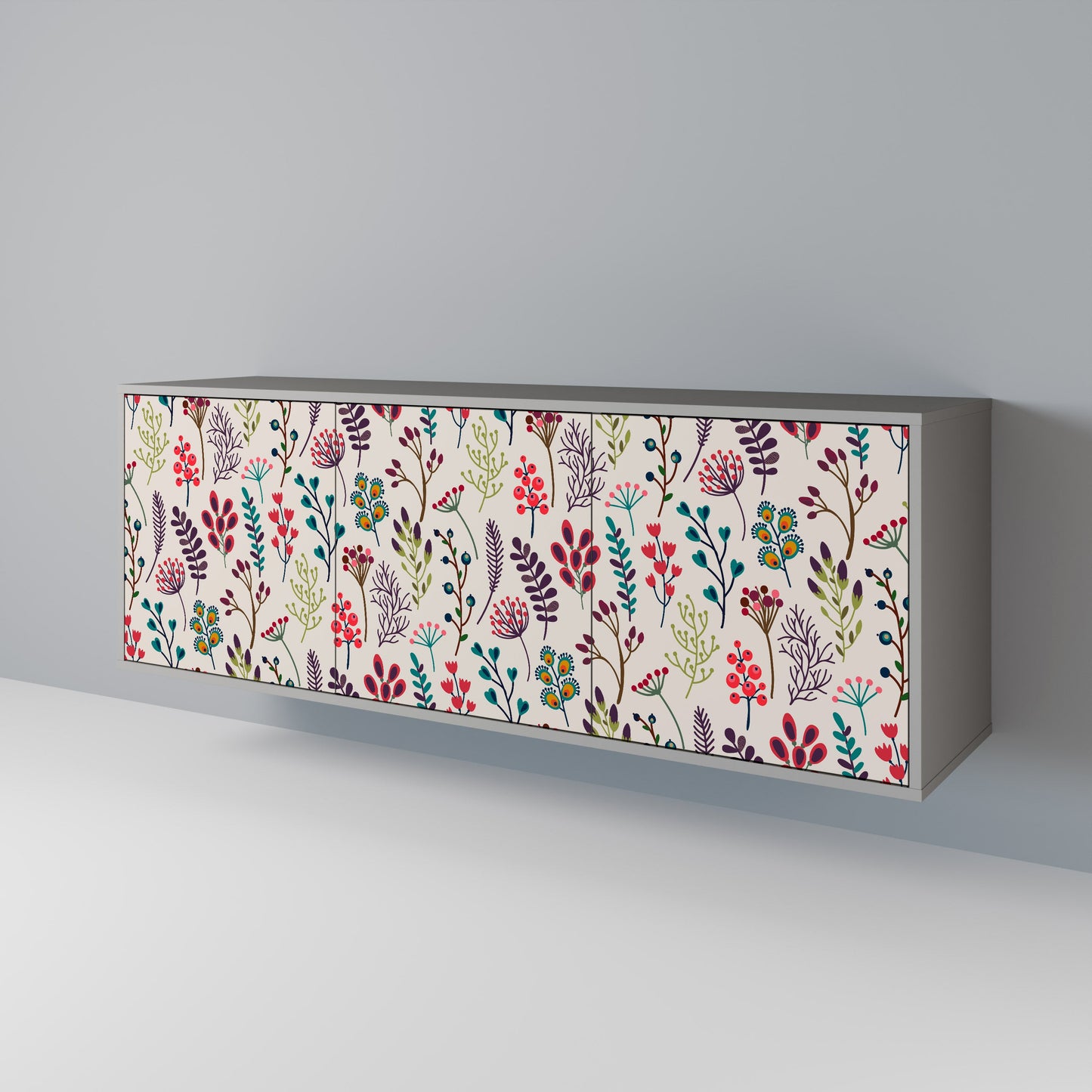 AUTUMN SUNDRIES 3-Door Sideboard in Grey Finish