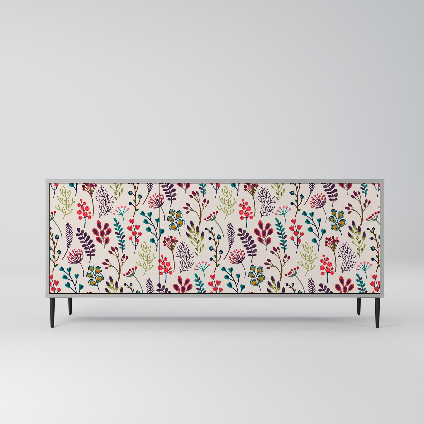 AUTUMN SUNDRIES 3-Door Sideboard in Grey Finish